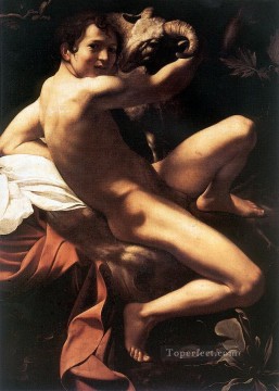 Desnudo Painting - Juventud de San Juan Bautista con Ram Caravaggio desnudo